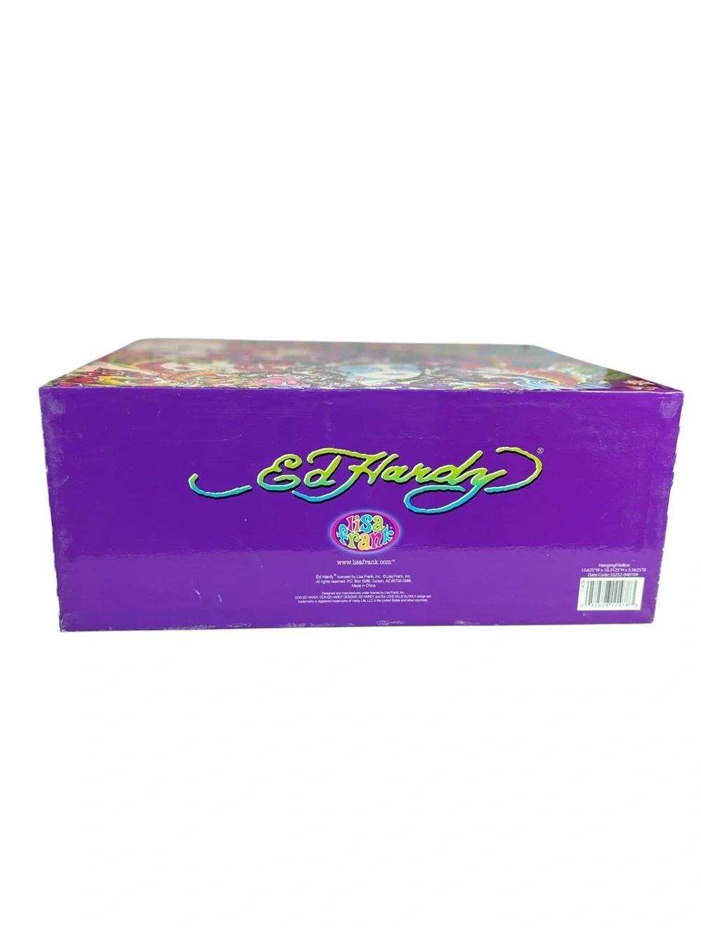 Ed Hardy x Lisa Frank Hanging File Box Skull Dragon Geisha Koi Organizer Rare